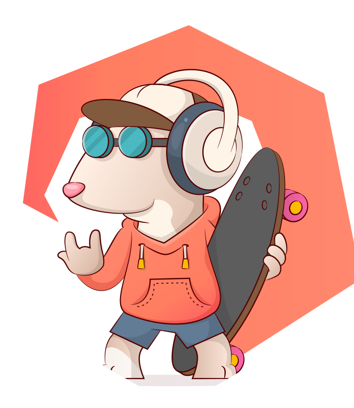 Tapis vinyle autres tapis illustration de souris patineuse - TenStickers