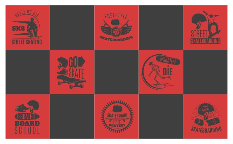 Tapis vinyle jeux sur le thème du skateboard - TenStickers