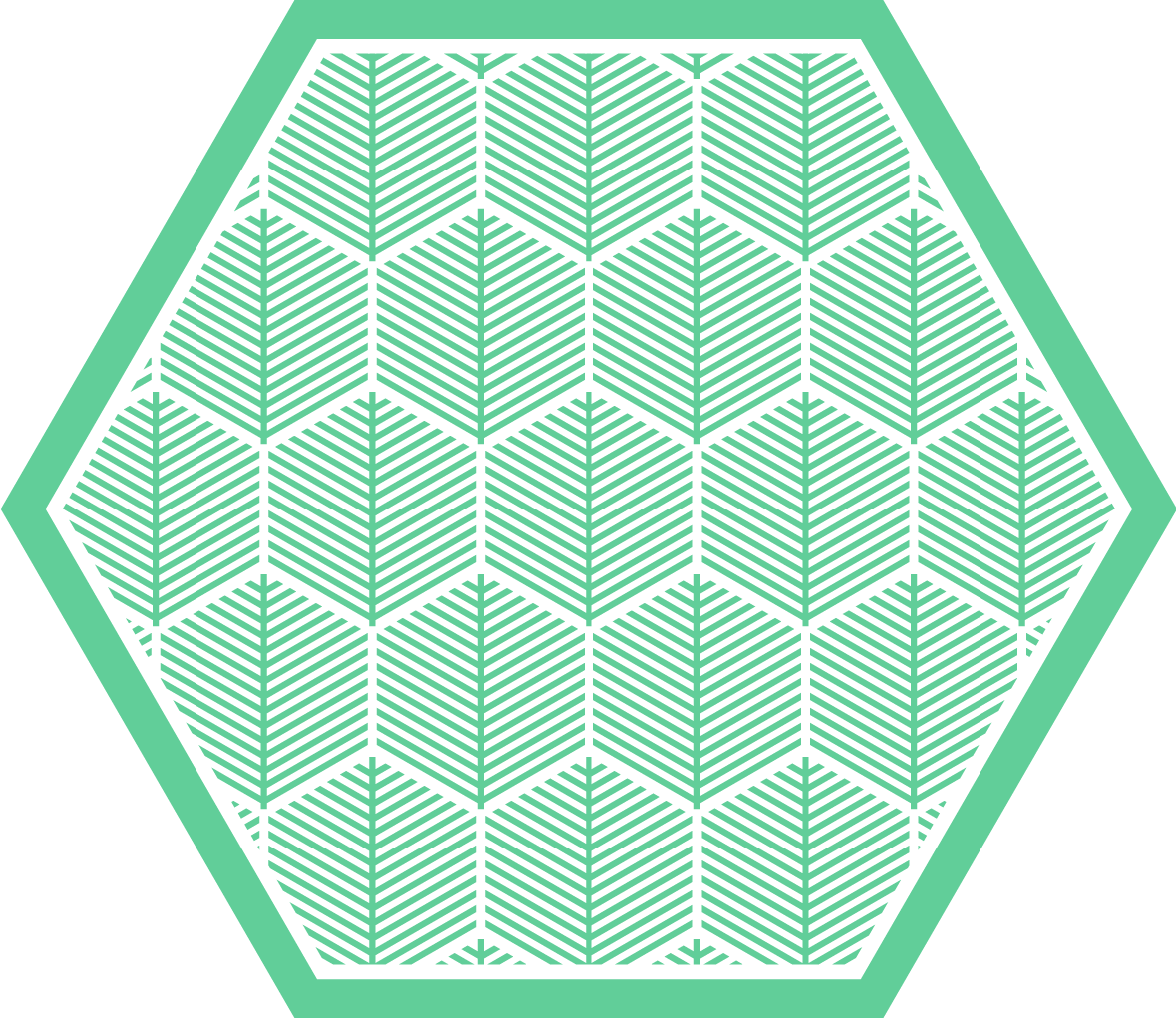 Tapis vinyle Forme hexagonale de plantes vertes - TenStickers