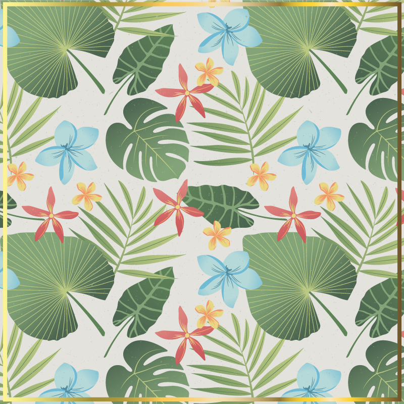 Tapis vinyle plantes design floral tropical - TenStickers