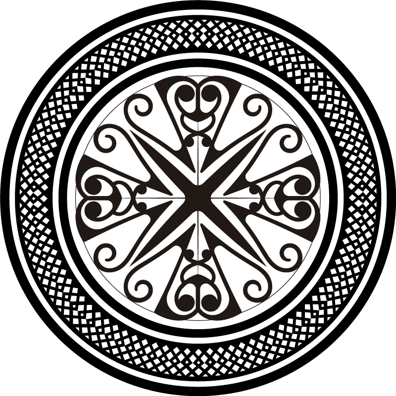 Tapis vinyle géométrique en spirale circulaire - TenStickers