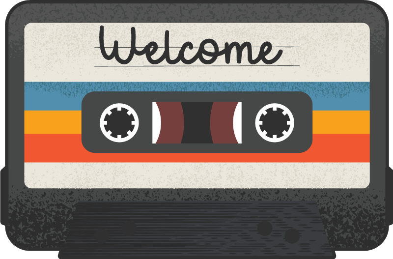 Tapis vinyle citation conception de bienvenue de cassette - TenStickers