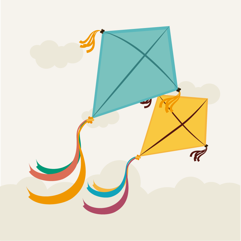 Tapis vinyle pour enfants illustration de cerfs-volants - TenStickers