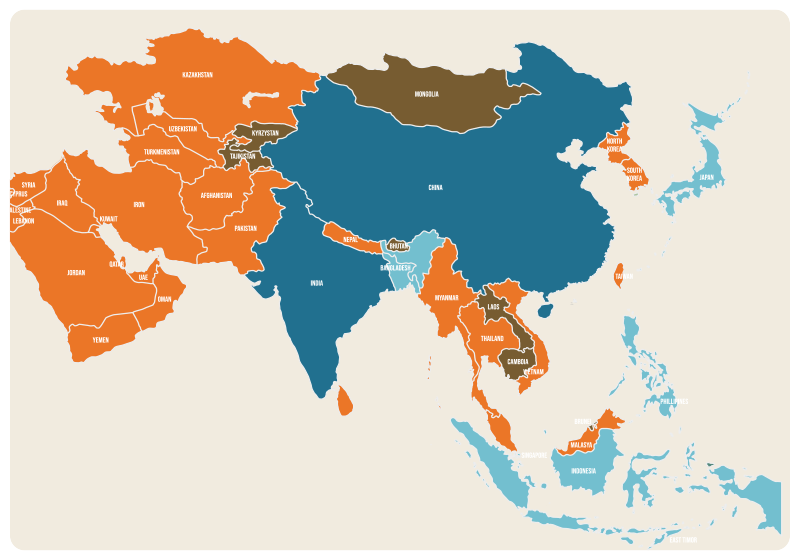 Tapis vinyle carte du monde silhouette colorée - TenStickers