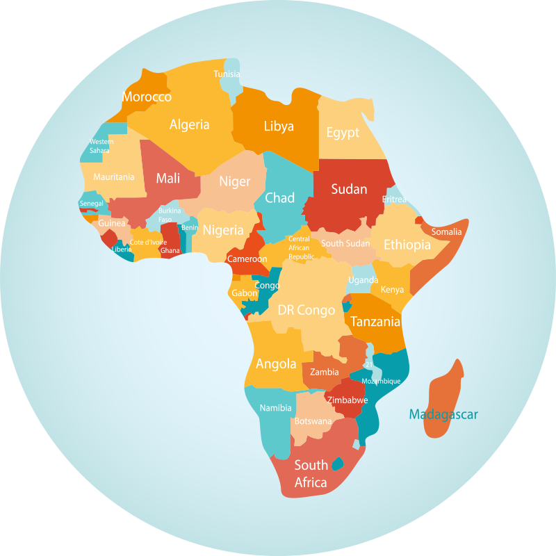 Tapis vinyle carte du monde contour de l'afrique - TenStickers