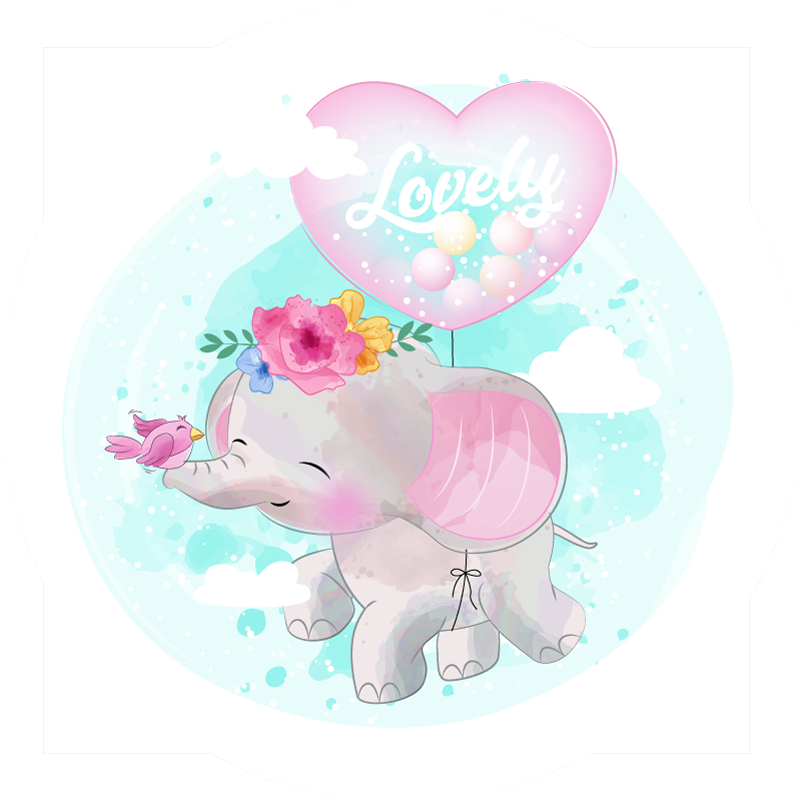 Tapis vinyle bébé illustration enfantine d'éléphant - TenStickers