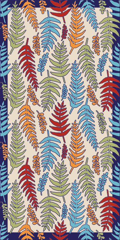 Tapis vinyle plantes rayures botaniques - TenStickers