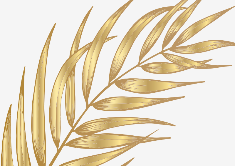 Tapis vinyle plantes motif de feuillage doré - TenStickers