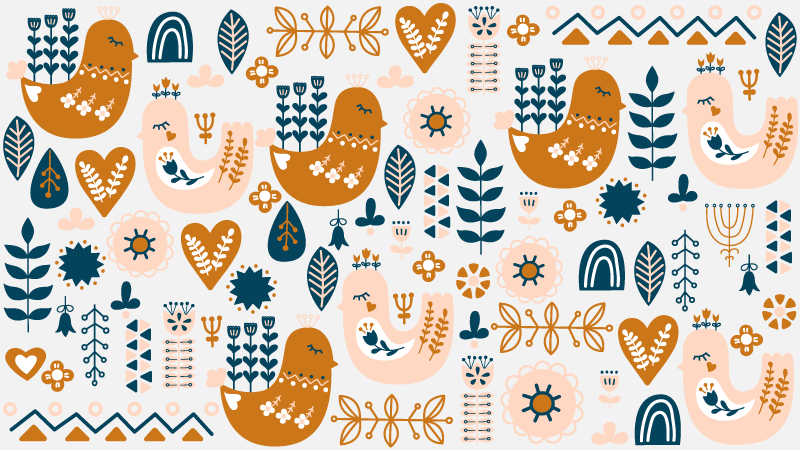 Tapis vinyle enfant oiseaux style nordique - TenStickers