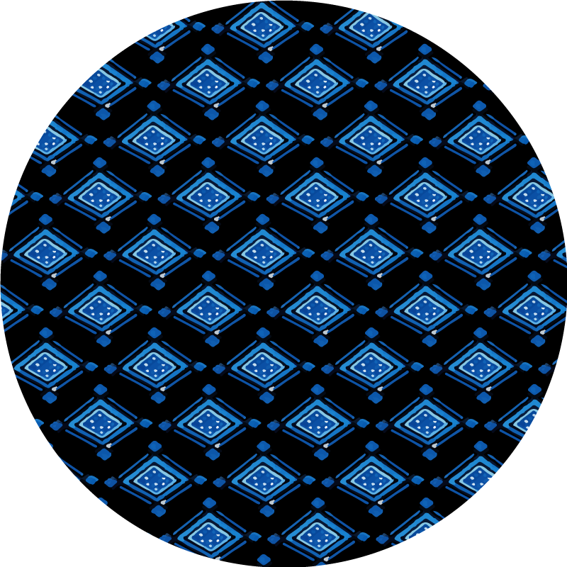 Tapis vinyle géométrique motif losanges bleus - TenStickers