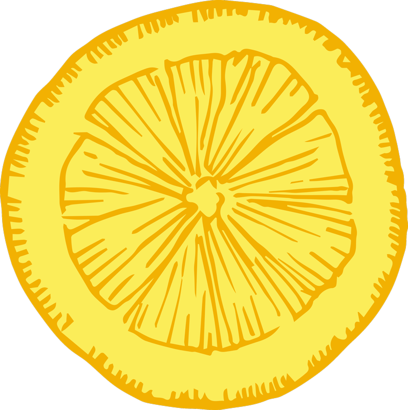 Tapis vinyle cuisine tranche d'agrumes jaunes - TenStickers