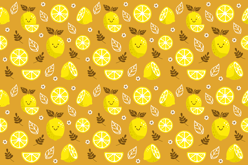 Tapis vinyle nature motif citron joyeux - TenStickers