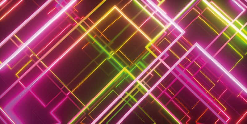 Tapis vinyle design moderne dessin au trait au néon - TenStickers