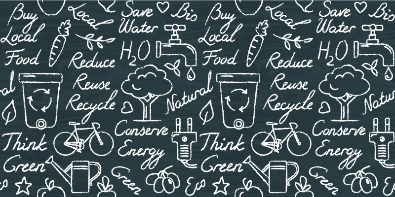 Tapis vinyle cuisine messages écologiques - TenStickers