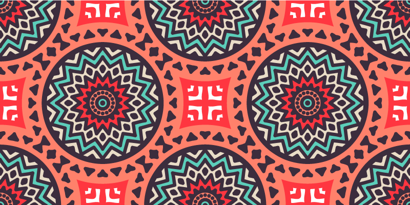 tapis vinyle cuisine Ornements folkloriques mexicains - TenStickers