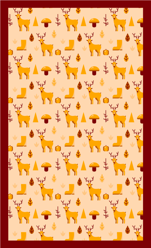 Tapis vinyle animal cerf et feuillage - TenStickers