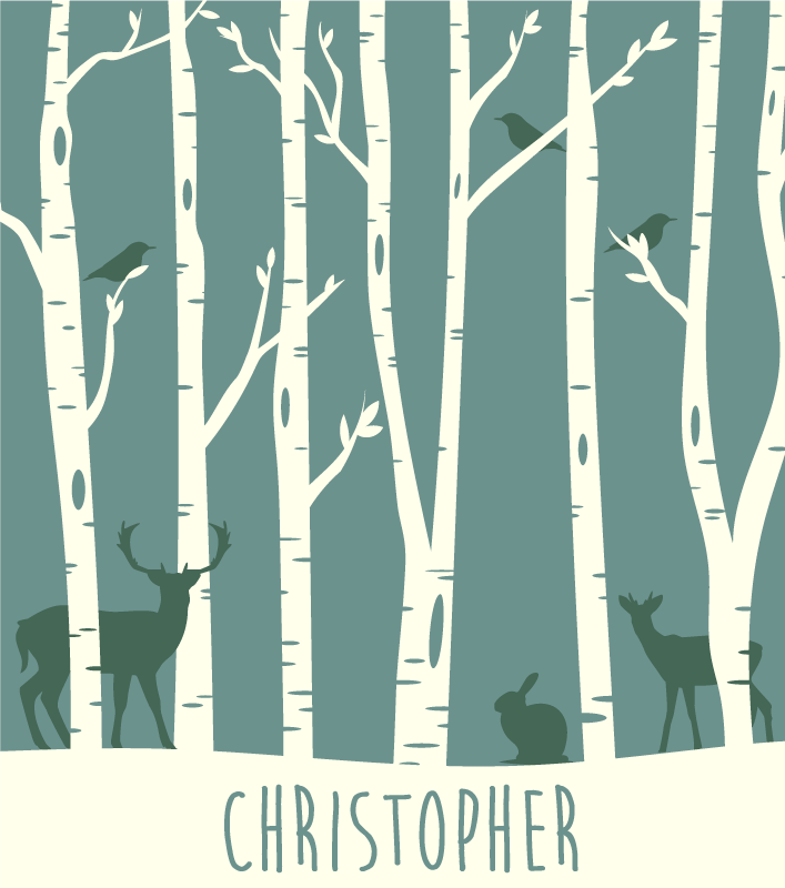 Tapis vinyle personnalisé thème des amis de la forêt - TenStickers