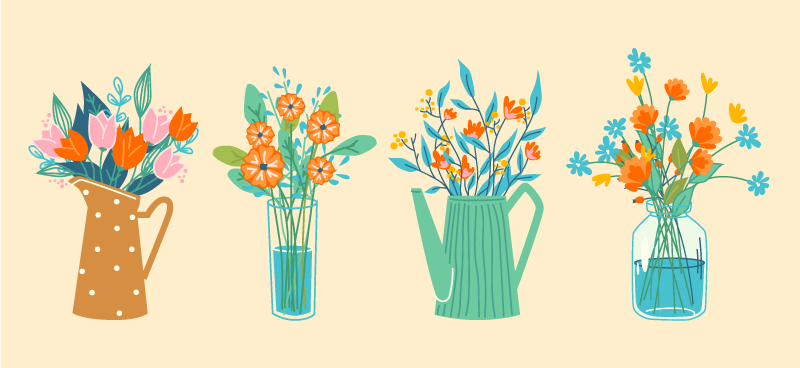 Tapis vinyle plantes présentation de centre de table floral - TenStickers