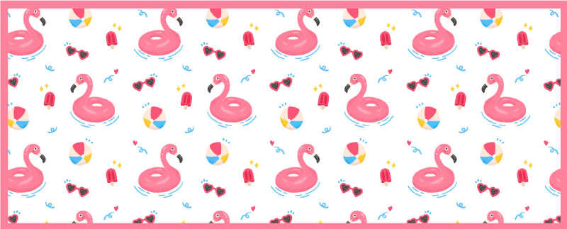 Tapis vinyle cuisine conception estivale de flamants roses - TenStickers