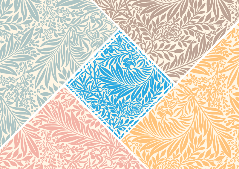 Tapis vinyle cuisine motif patchwork floral - TenStickers