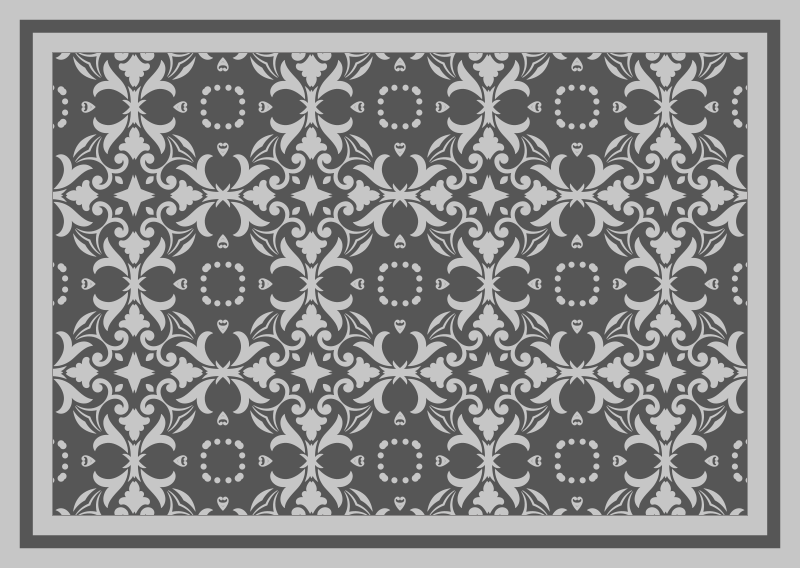 Tapis lino cuisine carreaux complexes gris - TenStickers