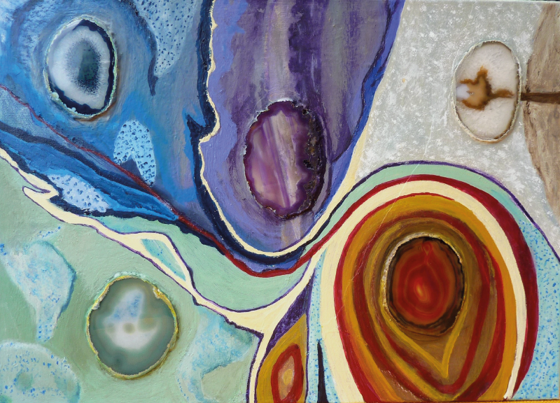 Tapis vinyle marbre tourbillons colorés - TenStickers