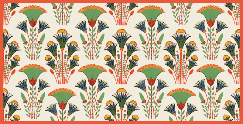 Tapis vinyle plantes motif vintage scandinave - TenStickers