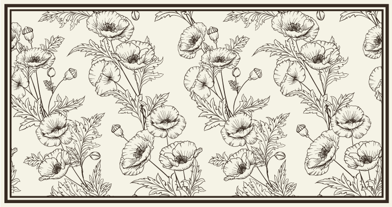 tapis vinyle salon Pavot en fleurs - TenStickers