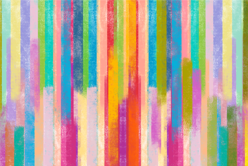 Tapis vinyle imitation parquet motifs rayés vibrants - TenStickers