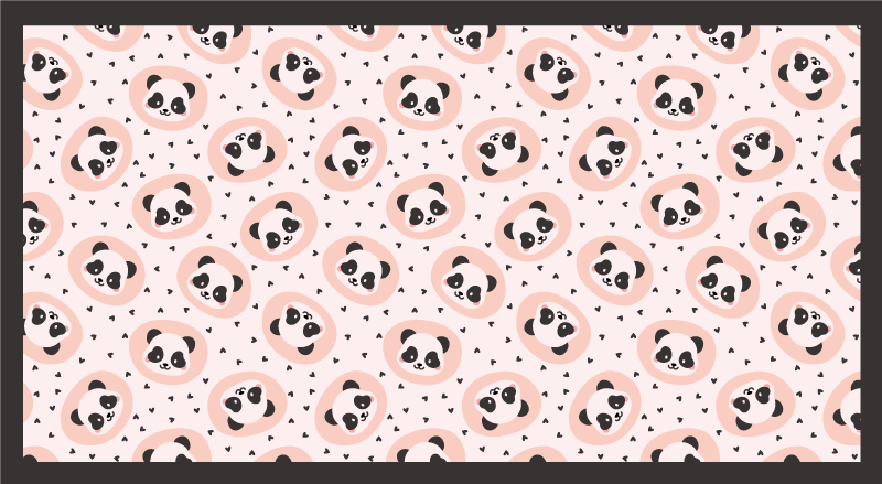 Tapis vinyle animal visages de bébé panda - TenStickers