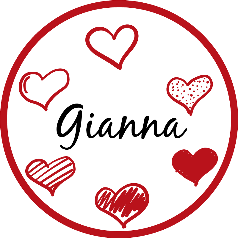 Tapis vinyle ado coeurs rouges et nom - TenStickers