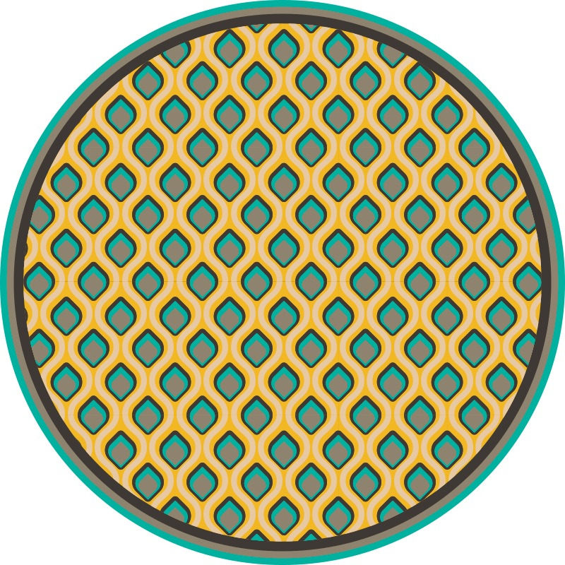 Tapis vinyle cuisine modèle mod du milieu du siècle - TenStickers