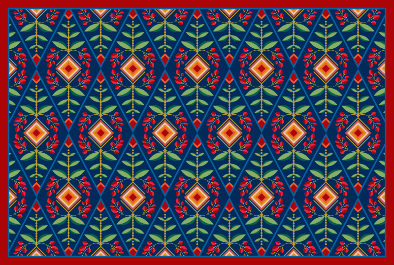 Tapis vinyle géométrique géométrie botanique stylisée - TenStickers