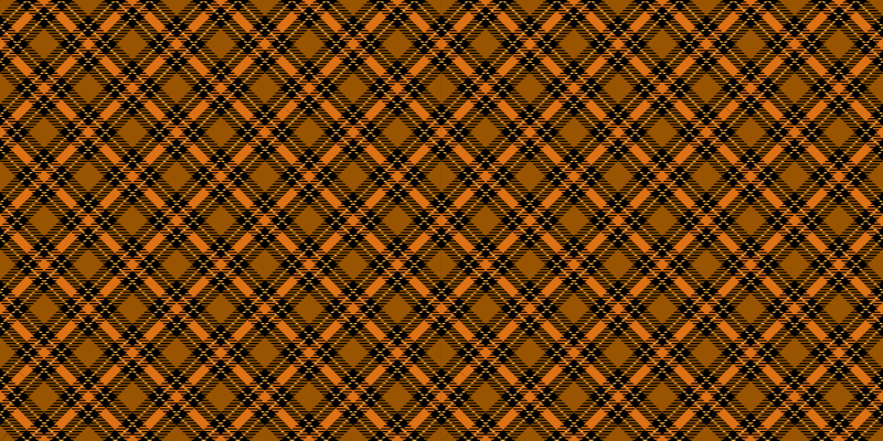 Tapis vinyle retro Tartan noir et orange - TenStickers