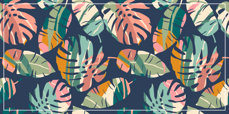 Tapis vinyle nature concept de feuille tropicale - TenStickers