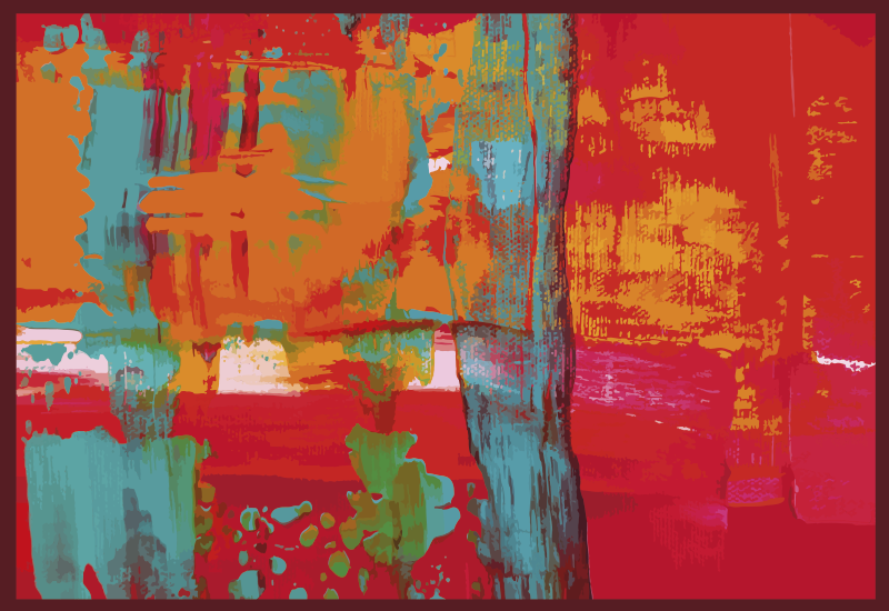 Tapis vinyle géométrique traits de peinture abstraits - TenStickers