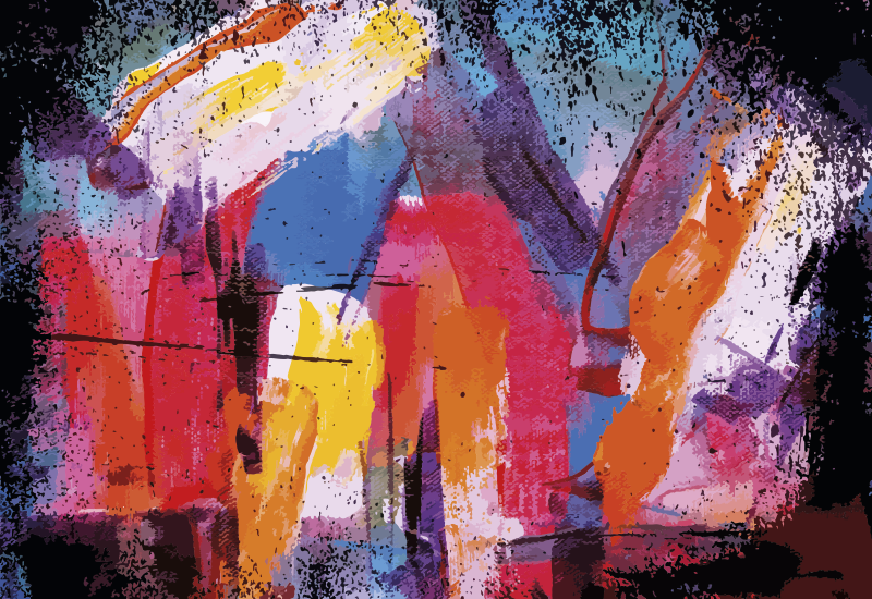 Tapis vinyle design moderne Éclat abstrait vibrant - TenStickers