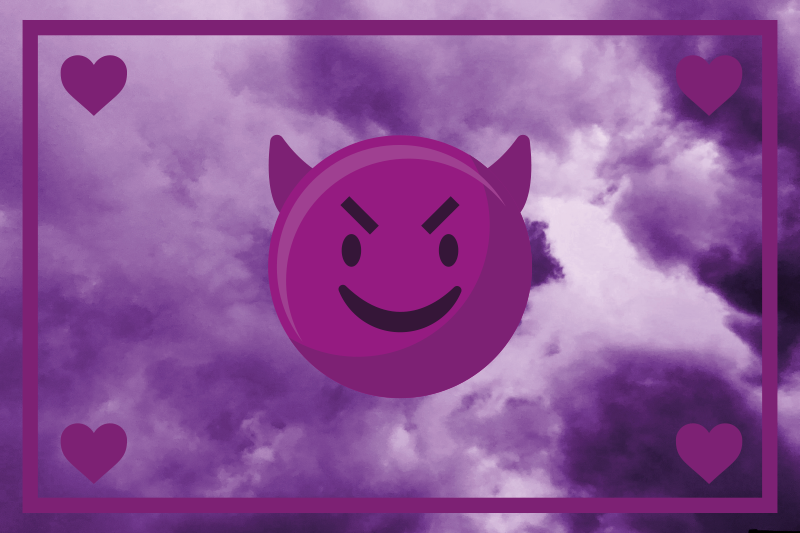 Tapis vinyle ado emoji diable souriant - TenStickers