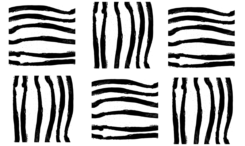 Tapis vinyle rayures lignes noires organiques - TenStickers