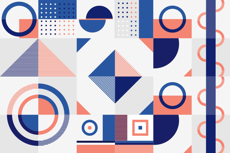 Tapis vinyle géométrique formes modernes - TenStickers