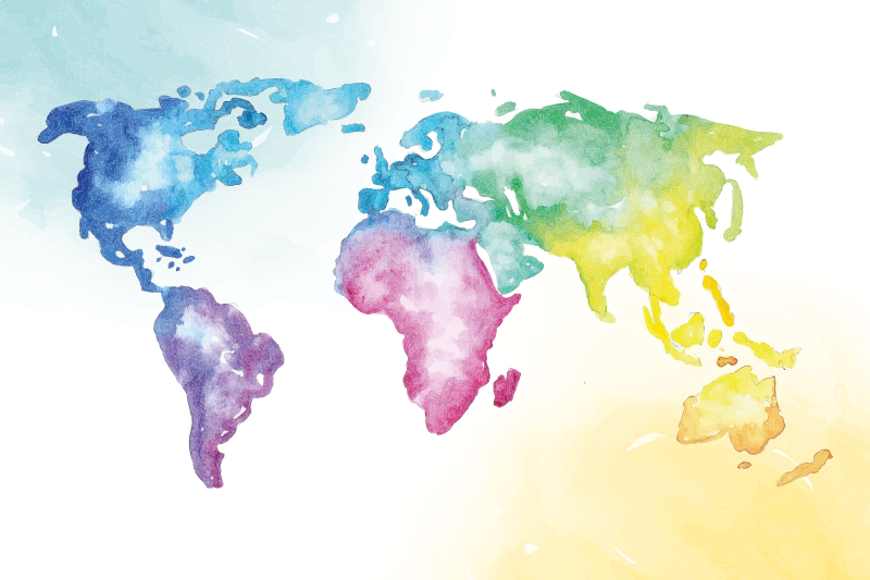 Tapis vinyle carte du monde carte du monde vibrante - TenStickers