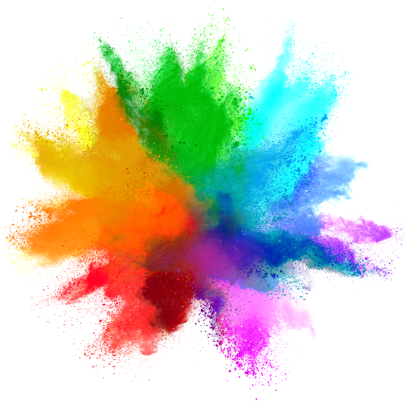 Tapis vinyle avec nom Explosion de couleurs - TenStickers