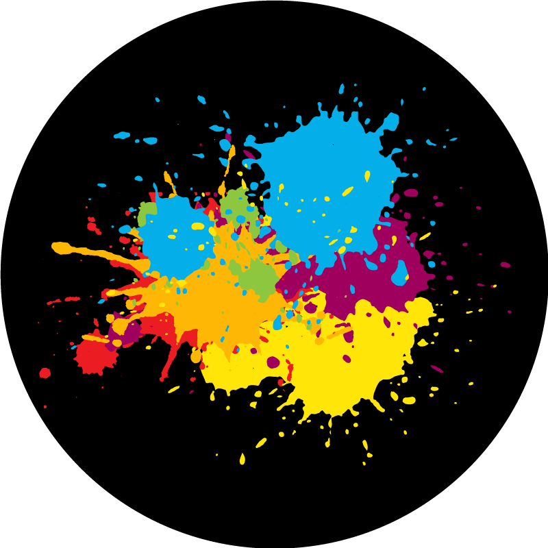 Tapis vinyle ado taches d'éclaboussures colorées - TenStickers
