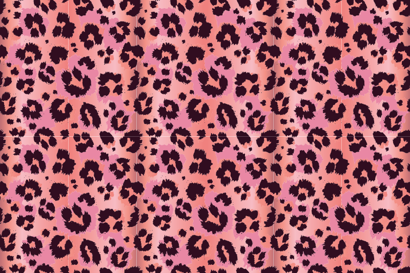 Tapis vinyle motif animal léopard rose - TenStickers
