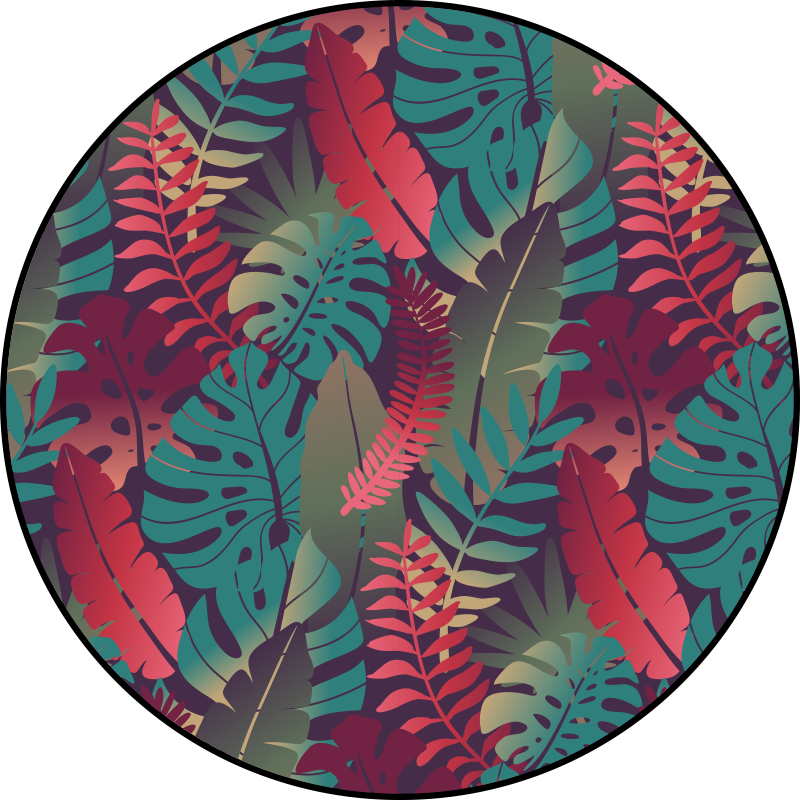 Tapis vinyle nature composition de feuilles tropicales - TenStickers