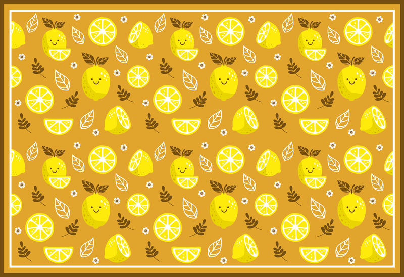 Tapis vinyle cuisine tranche de citron joyeuse - TenStickers