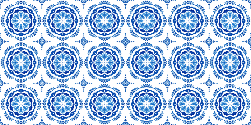 Tapis vinyle cuisine motifs de fleurs d'azur - TenStickers