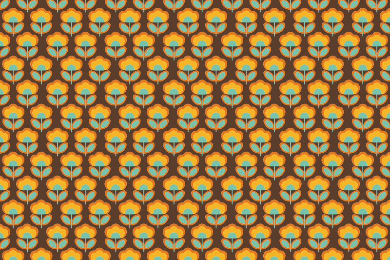 Tapis vinyle plantes design marron vintage - TenStickers