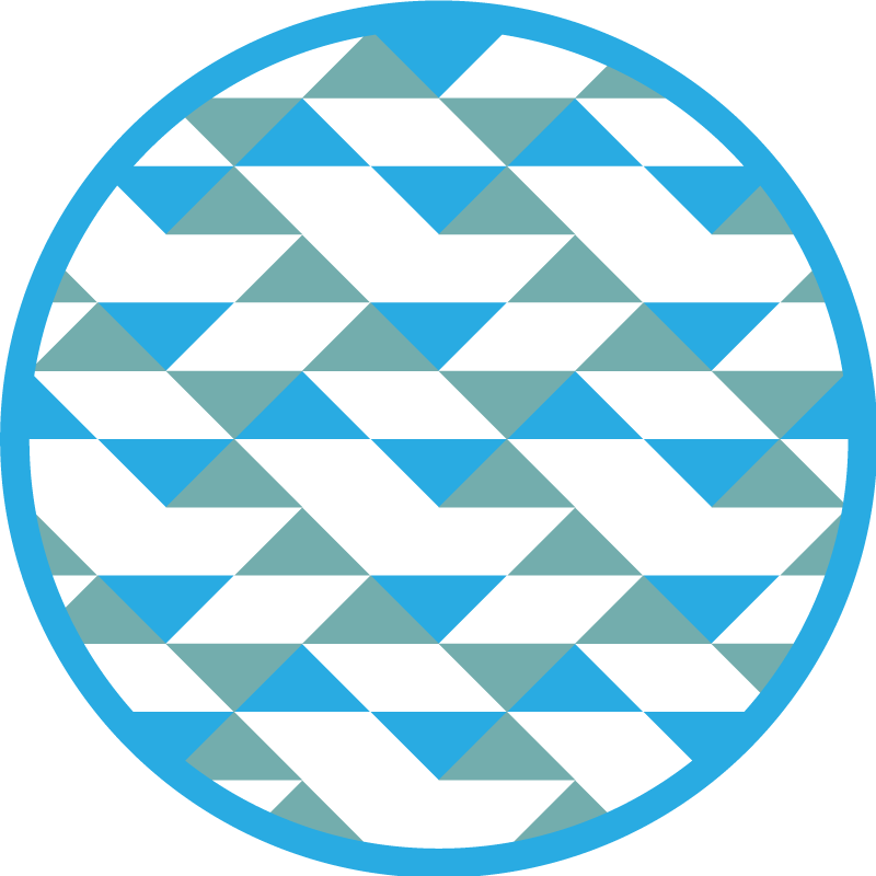 Tapis vinyle géométrique éléments bleus et verts - TenStickers