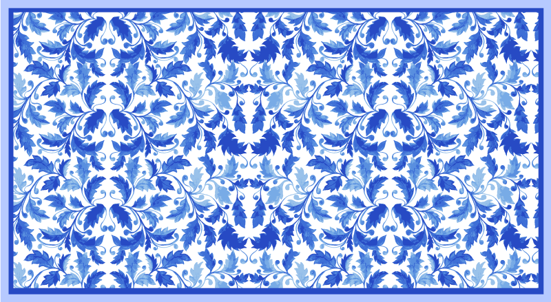 Tapis vinyle texture motifs floraux bleus - TenStickers